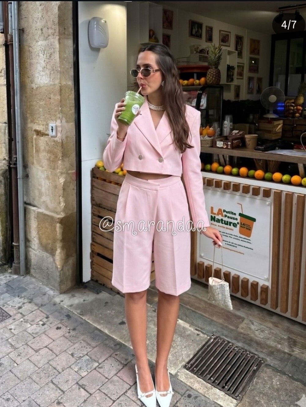Zara Set Blazer With Shoulder Pads & Pleated Shorts Pink NWT